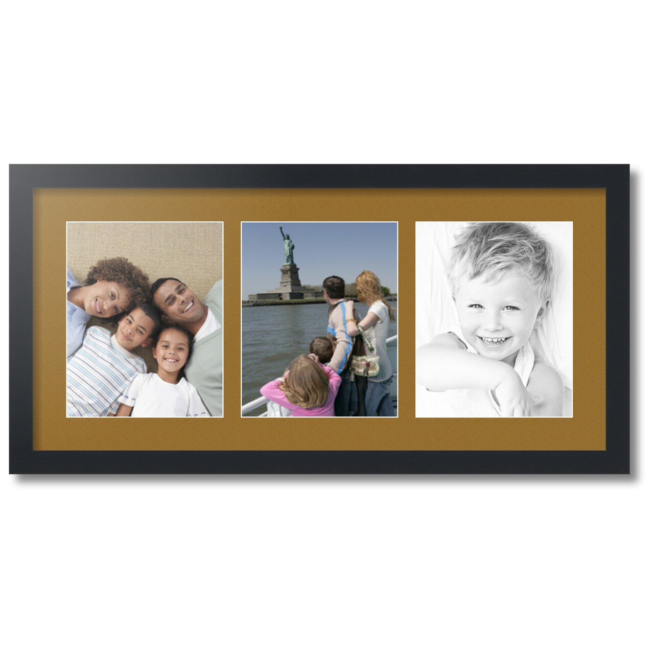 ArtToFrames Collage Photo Picture Frame with 3 - 8x10 inch Openings, Framed in Black with Over 62 Mat Color Options and Plexi Glass (CSM-3926-25)
